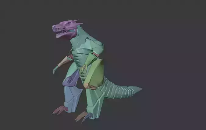 dinosaur robot Low-poly 3D model