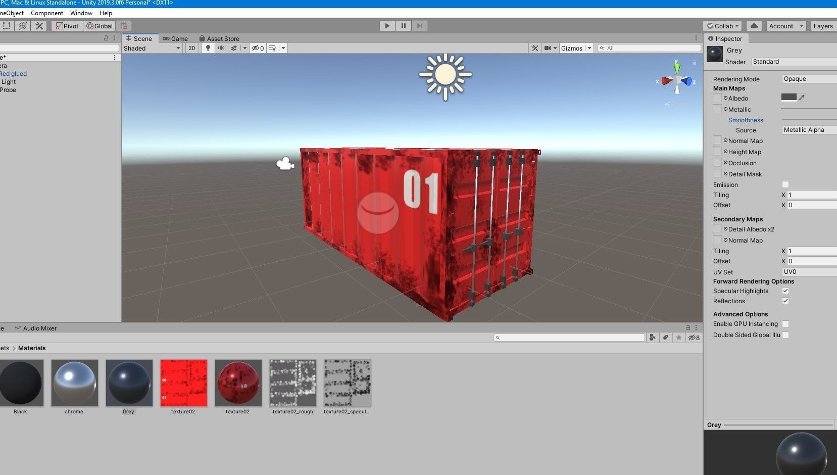 Container Cargo - Red - Ship - Port Low-poly 3D model_4