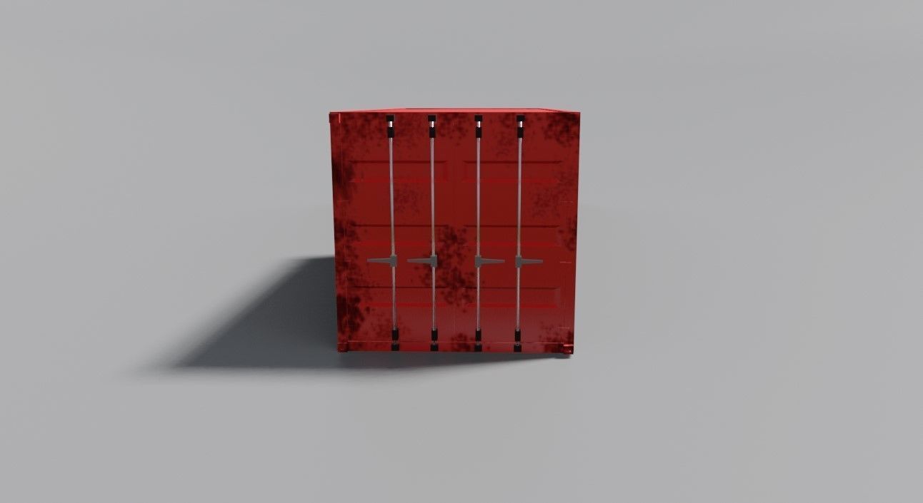 Container Cargo - Red - Ship - Port Low-poly 3D model_7