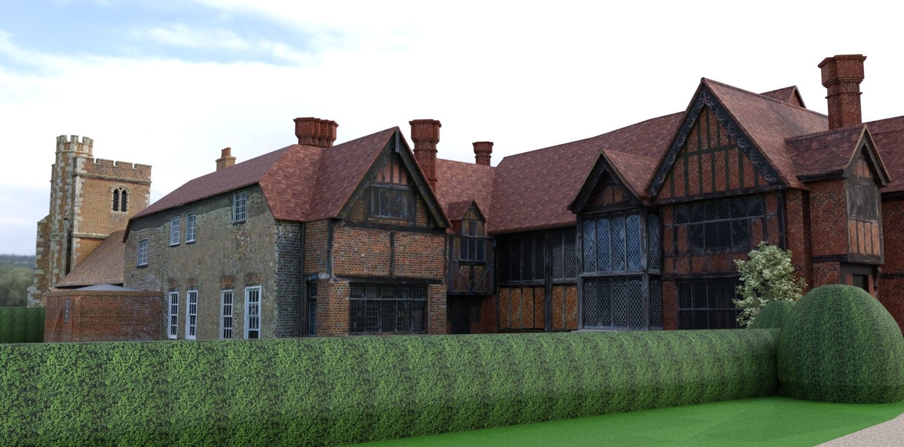 Dorney Court 3D model_4