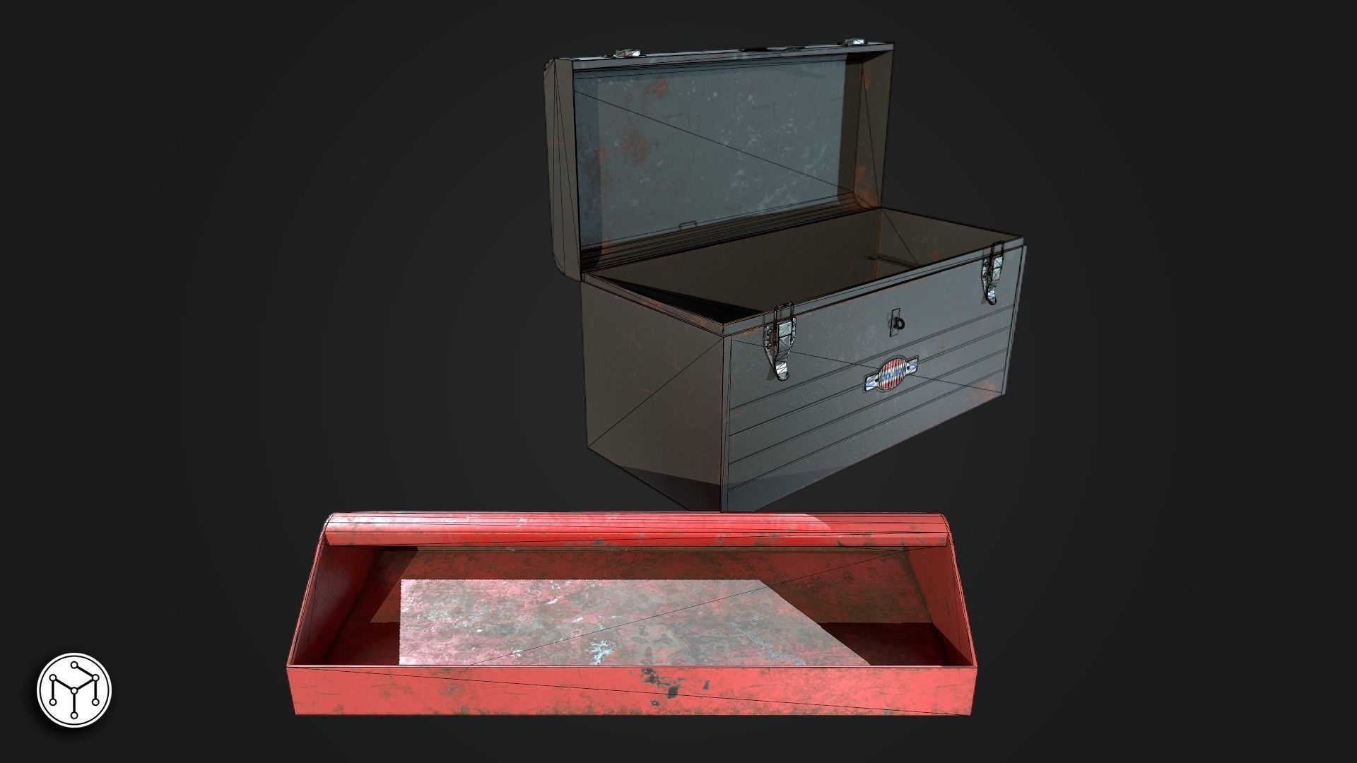 Vintage Toolbox Game Ready  Low-poly 3D model_8