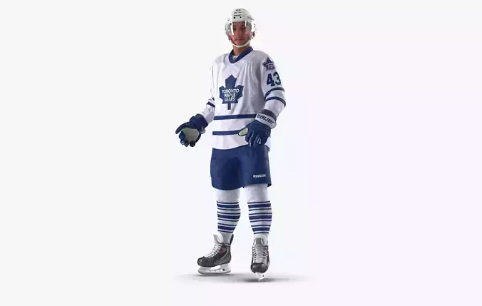 Hockey Player Toronto Maple Leafs Rigged
