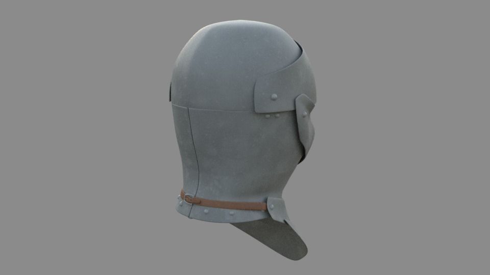 Medieval Helm Free low-poly 3D model_1