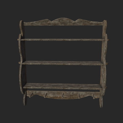 Classic Shelf Low-poly 3D model