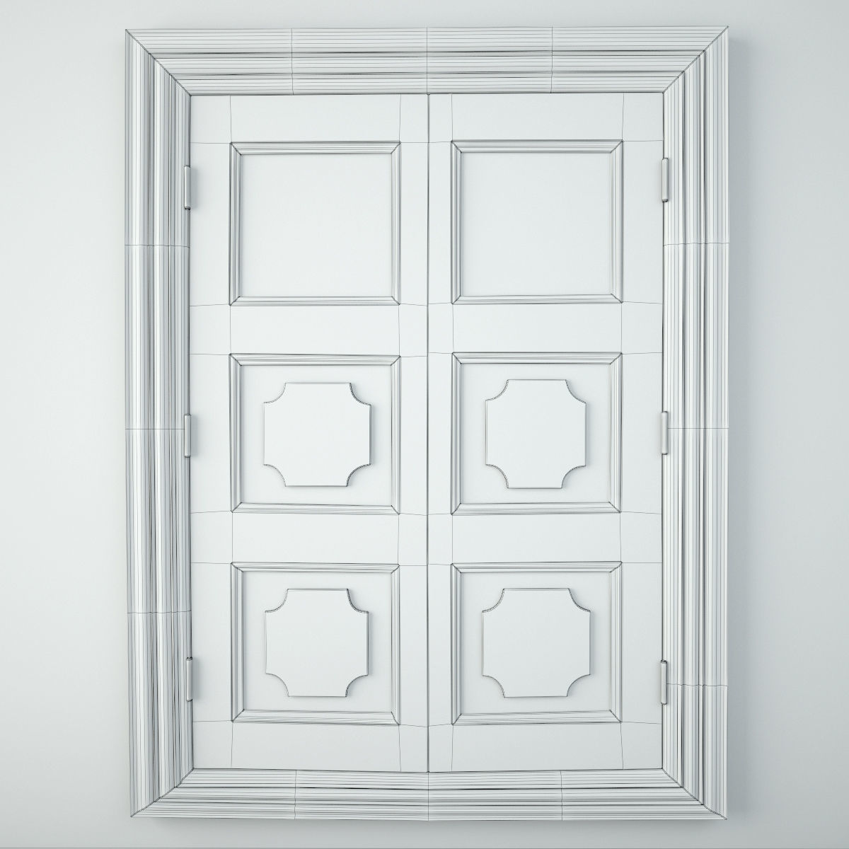 Antique Colonial Storage Cabinet Mirror 3D model_2