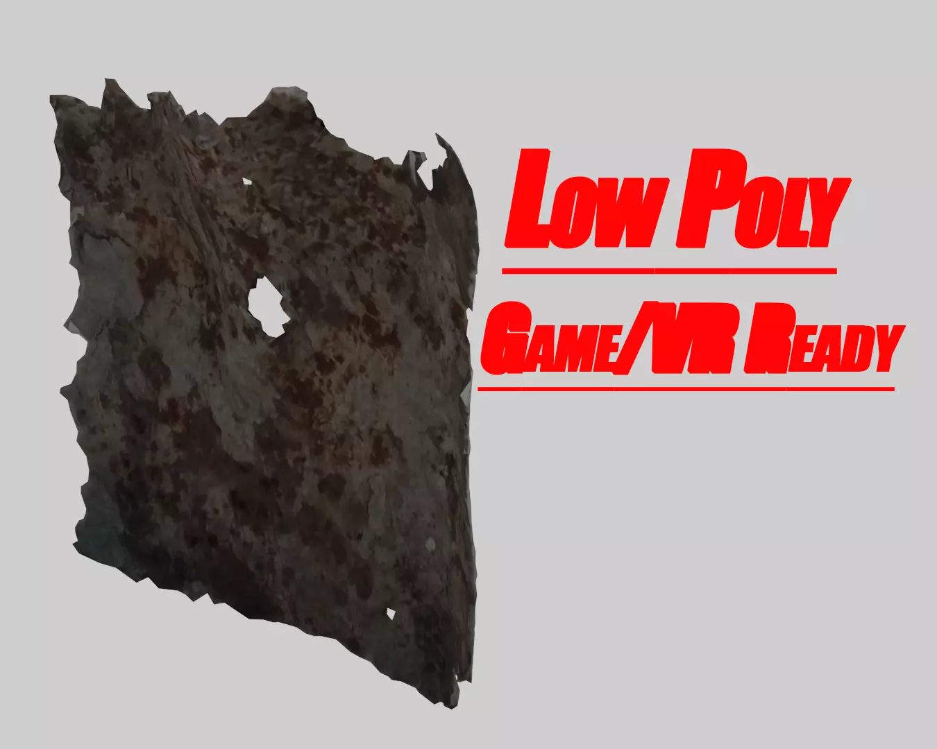 Rusty Shovel Blade Low-poly 3D model_0