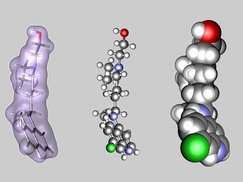 Hydroxychloroquine molecule 3D model_3