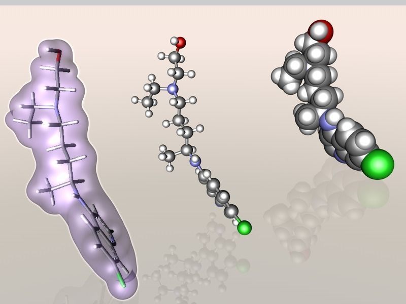 Hydroxychloroquine molecule 3D model_1