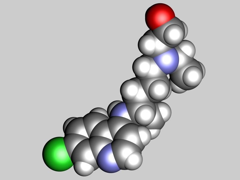 Hydroxychloroquine molecule 3D model_4
