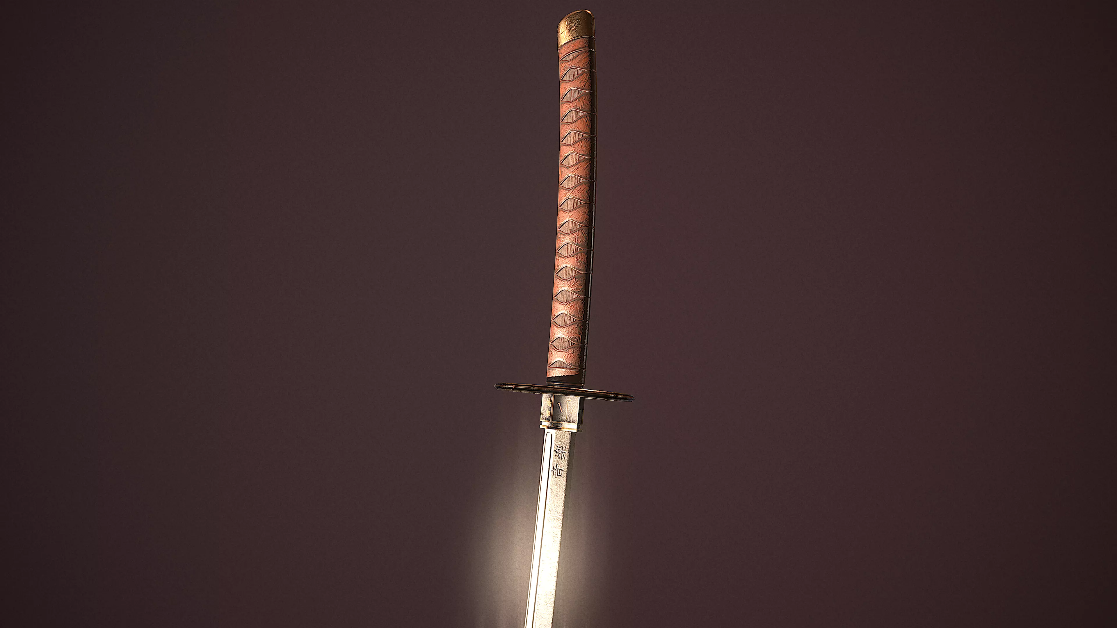 Game ready Katana samurai sword Free low-poly 3D model