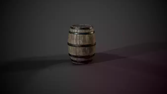 Old wooden barrel - PBR Game Ready Low-poly 3D model