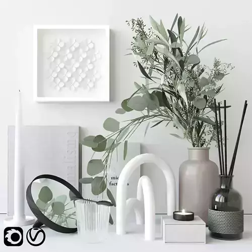 Decorative set with eucalyptus