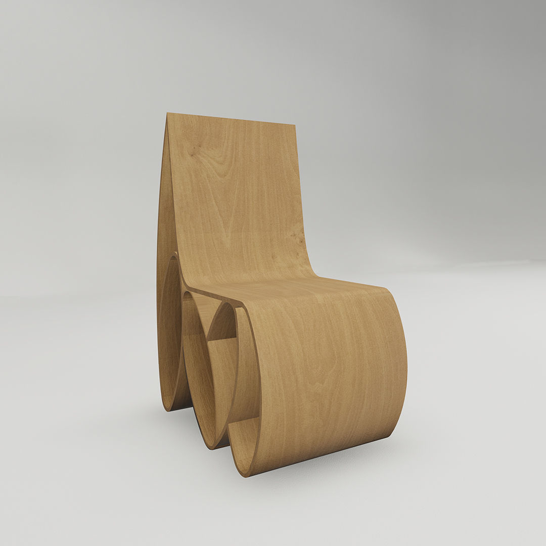 Loop chair - minimalist chair Low-poly 3D model_3
