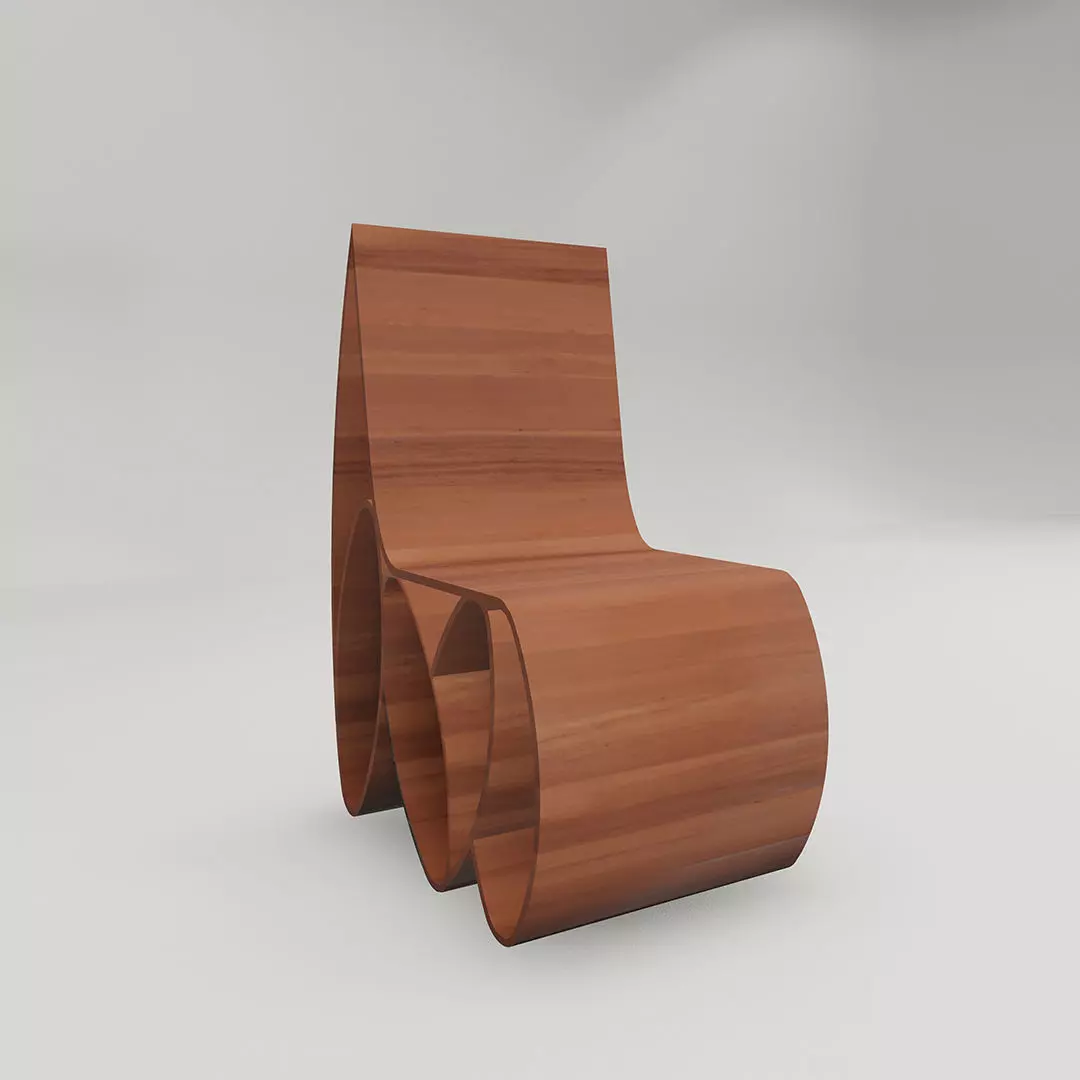 Loop chair - minimalist chair Low-poly 3D model_0