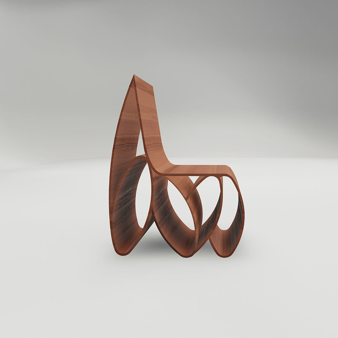 Loop chair - minimalist chair Low-poly 3D model_1
