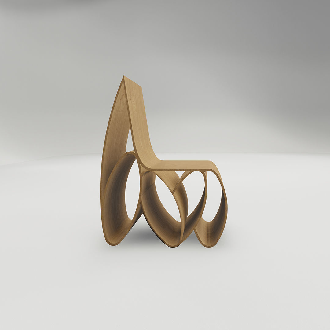 Loop chair - minimalist chair Low-poly 3D model_4