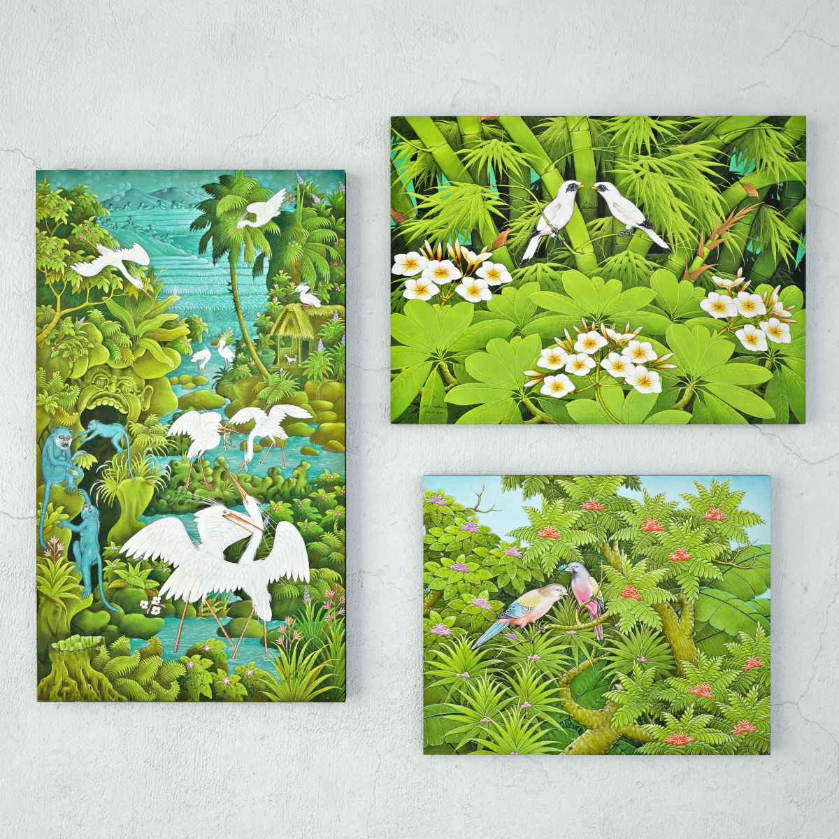 Balinese Garden Bird Paintings 3D model_5