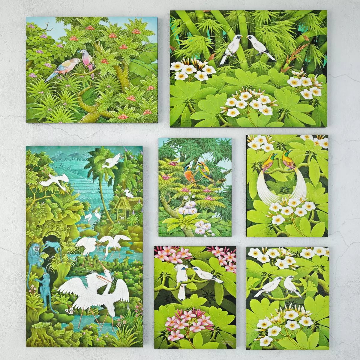 Balinese Garden Bird Paintings 3D model_0