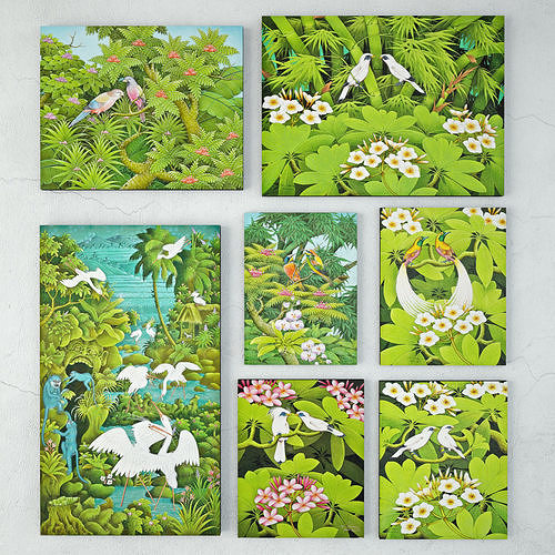 Balinese Garden Bird Paintings 3D model