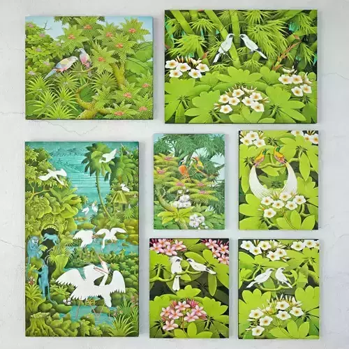 Balinese Garden Bird Paintings 3D model