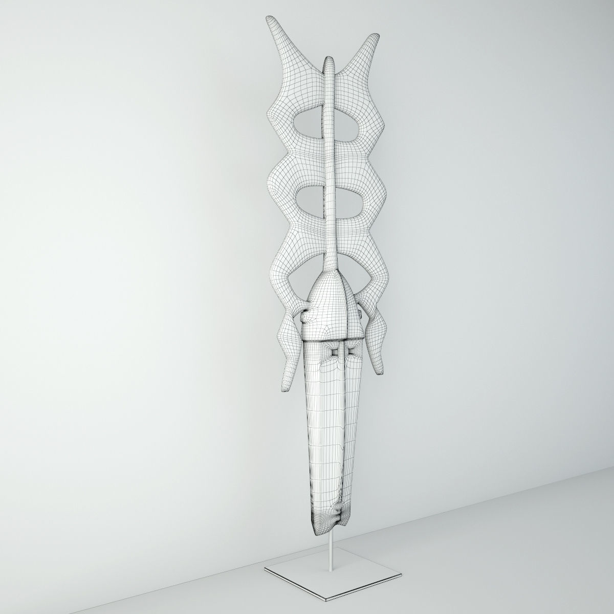 Burkina Faso Nwenke Helmet Mask 3D model_4