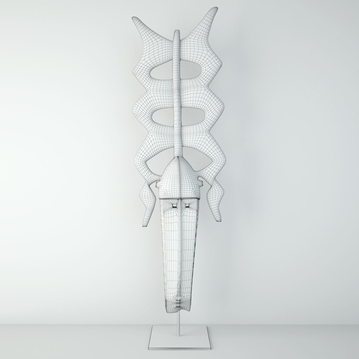 Burkina Faso Nwenke Helmet Mask 3D model_2