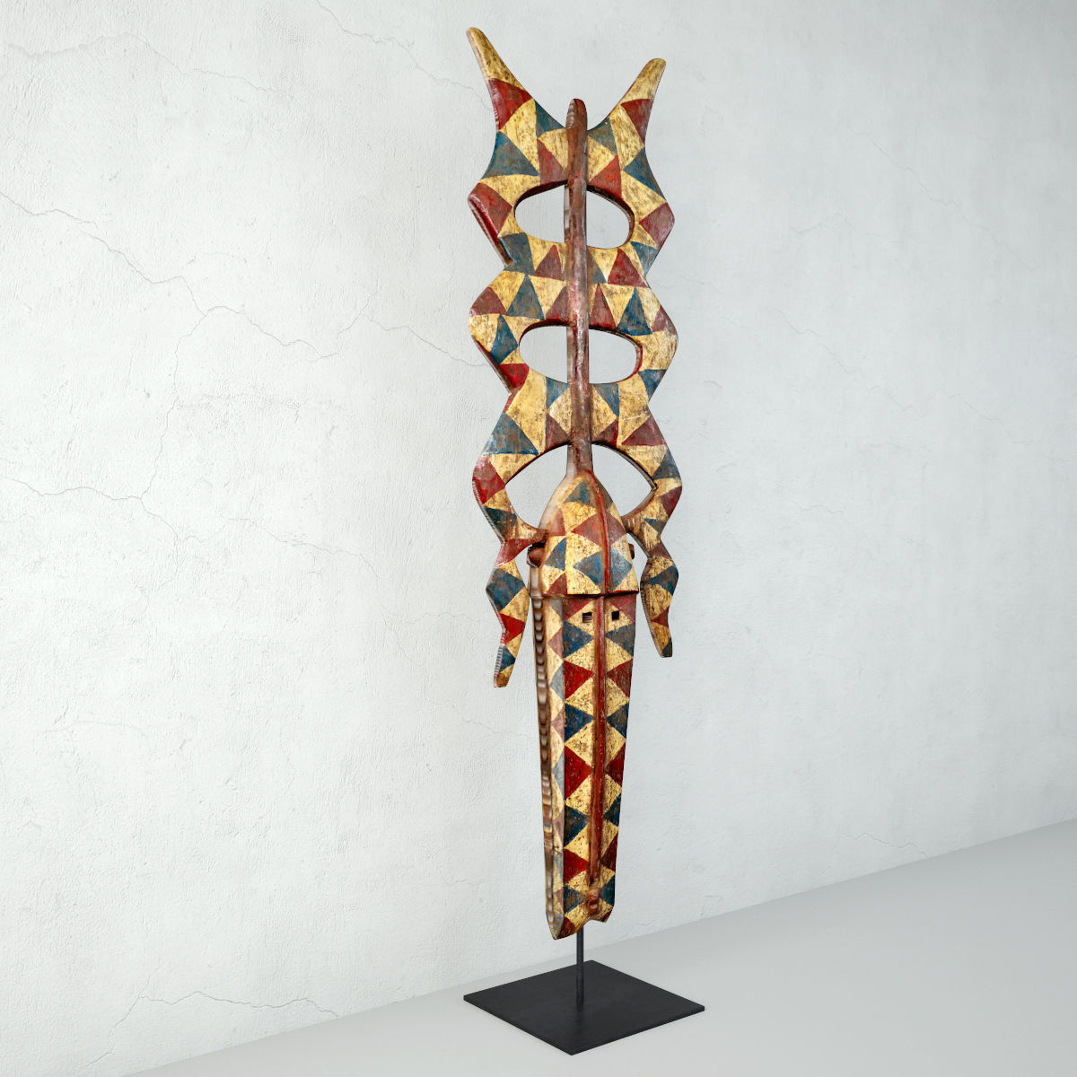 Burkina Faso Nwenke Helmet Mask 3D model_3