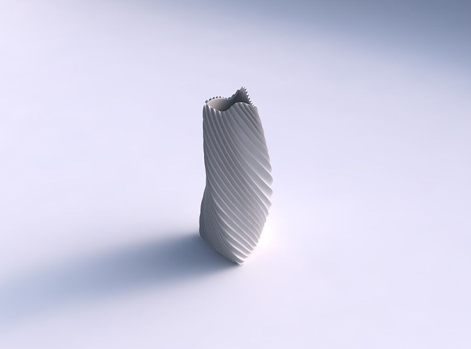 Vase twist triangle with bent extruded lines 3