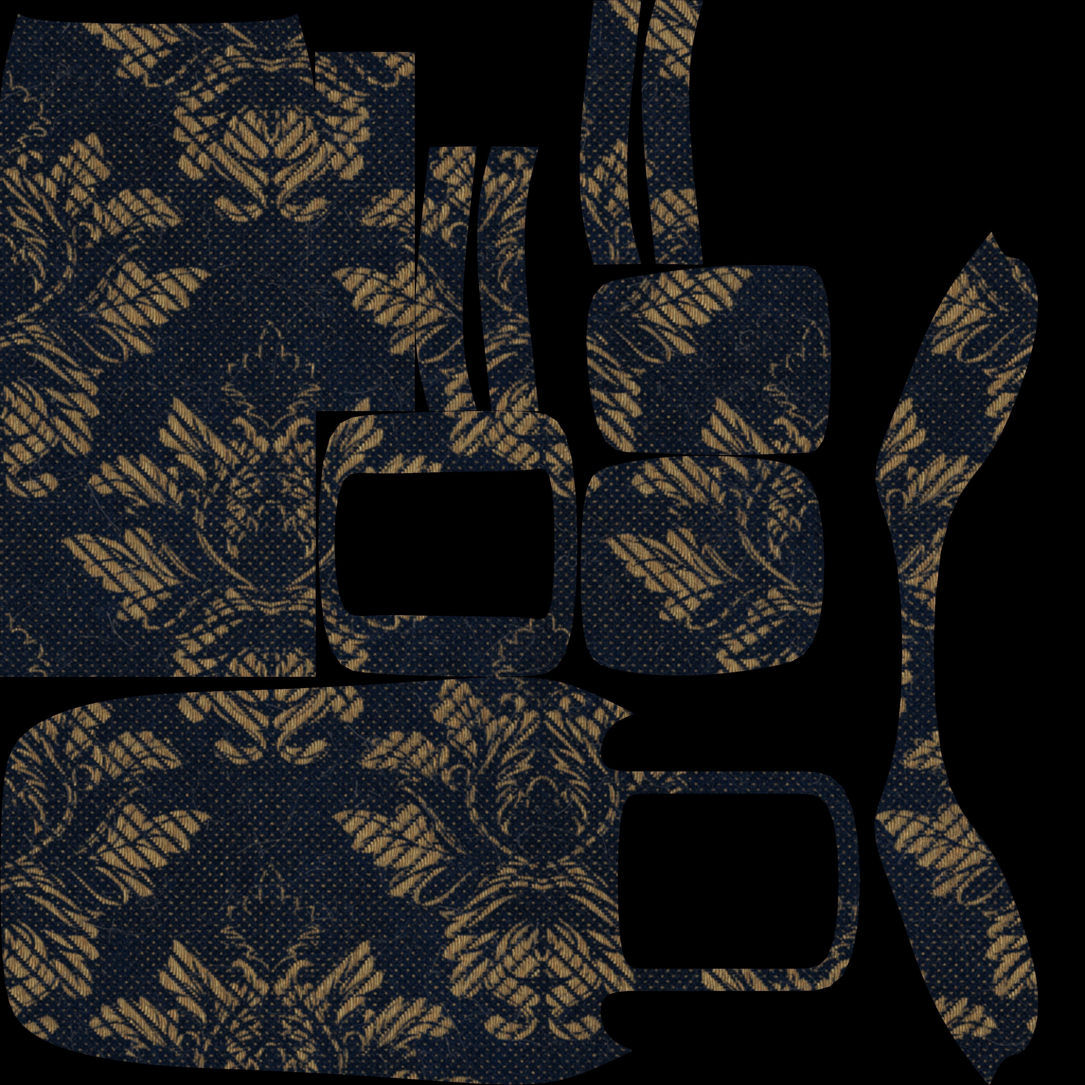 Chair with pattern Low-poly 3D model_5