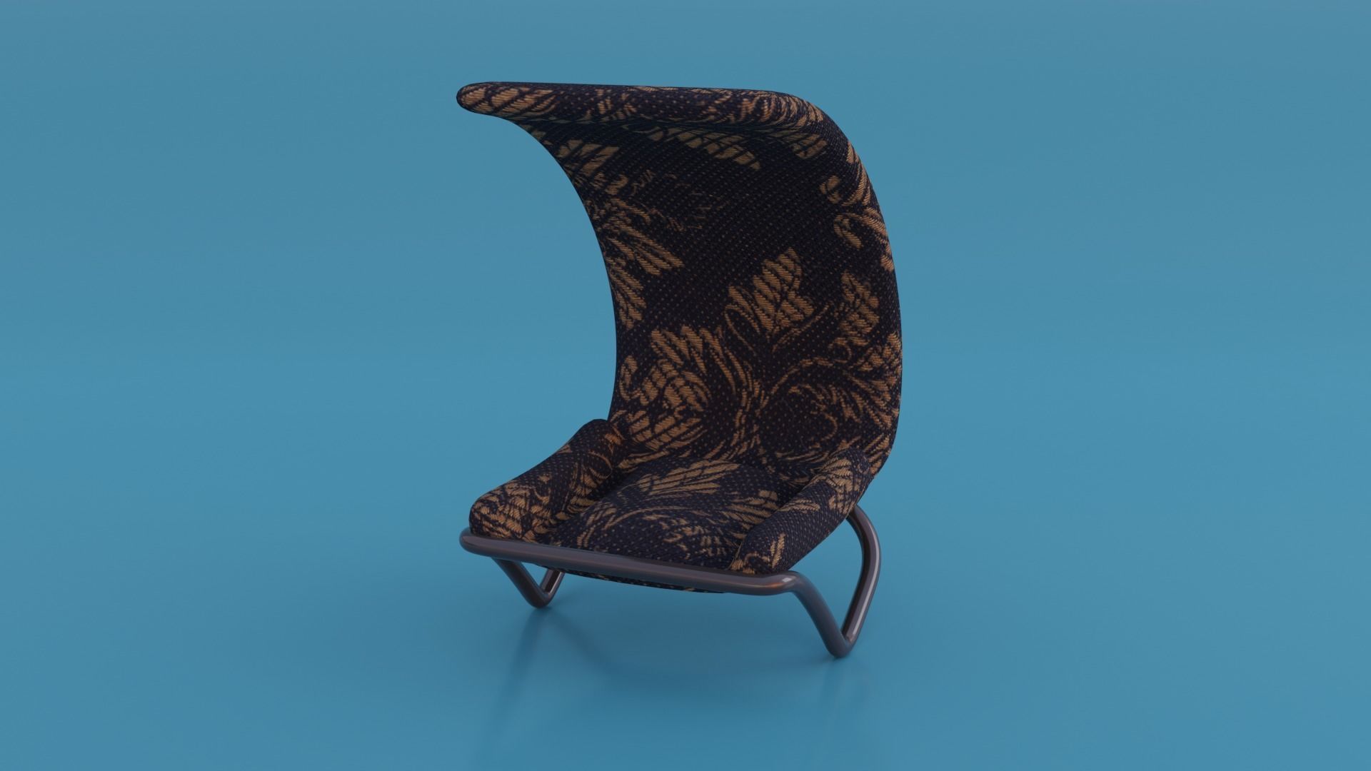 Chair with pattern Low-poly 3D model_1