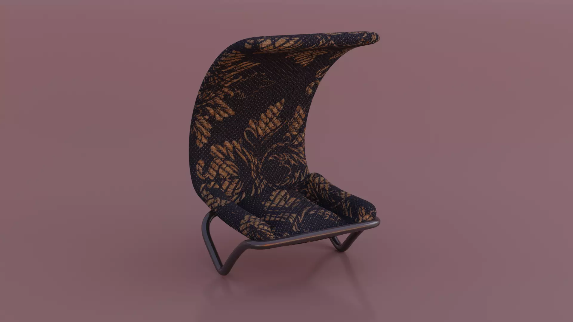 Chair with pattern Low-poly 3D model_0