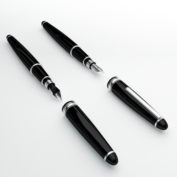 Luxury fountain pen 3D model_4