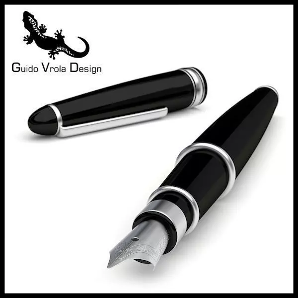 Luxury fountain pen 3D model_0