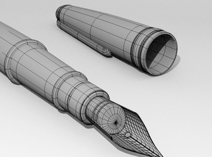 Luxury fountain pen 3D Model .obj .3ds .fbx .blend - CGTrader.com