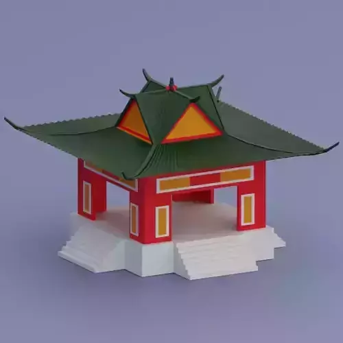 Low Poly old Chinese House