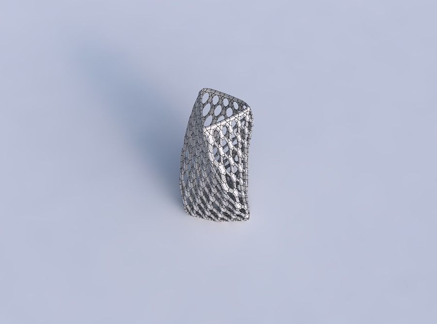 Vase twist triangle with bubble grid lattice 3D print model_6
