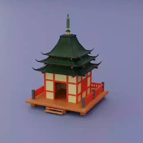 Ancient Chinese store Low-poly 3D model