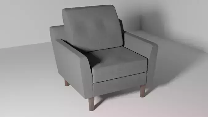 Armchair PBR low-poly game-ready realistic furniture model