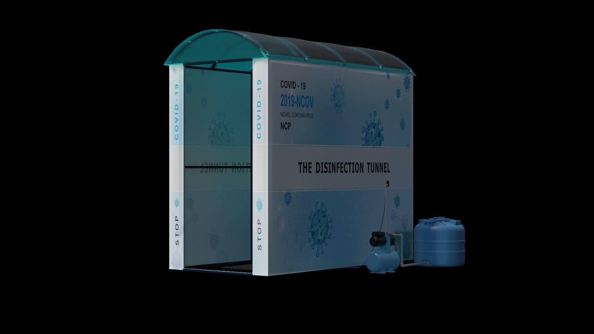 Disinfection tunnel 3D model_14