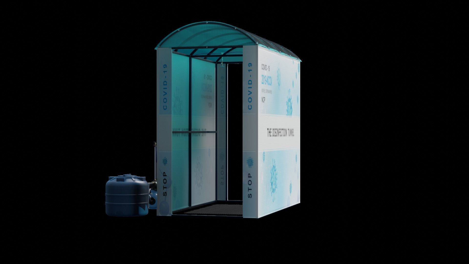 Disinfection tunnel 3D model_8