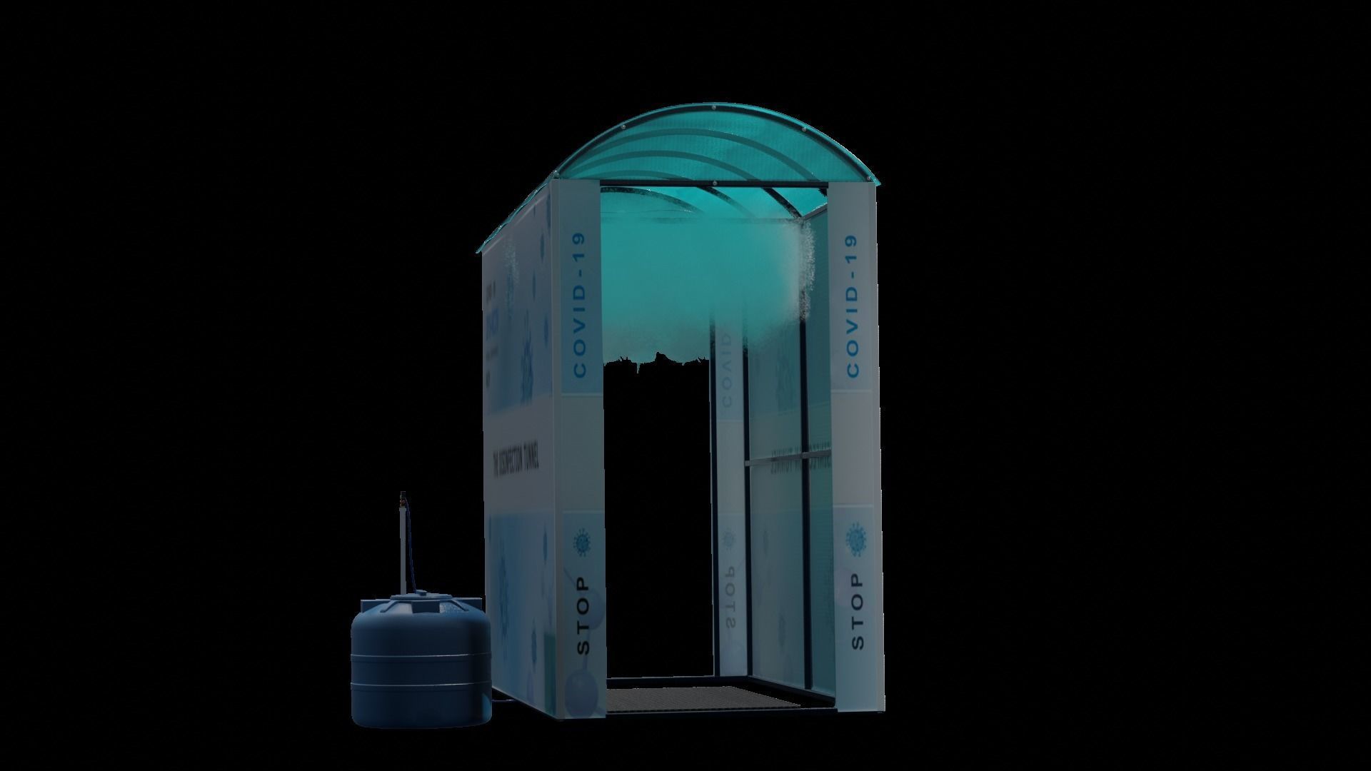 Disinfection tunnel 3D model_21