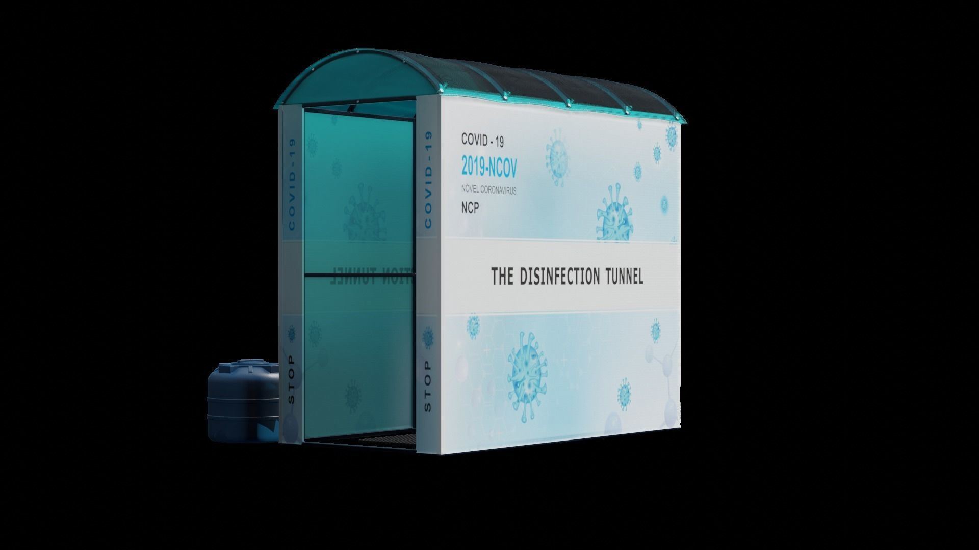 Disinfection tunnel 3D model_16