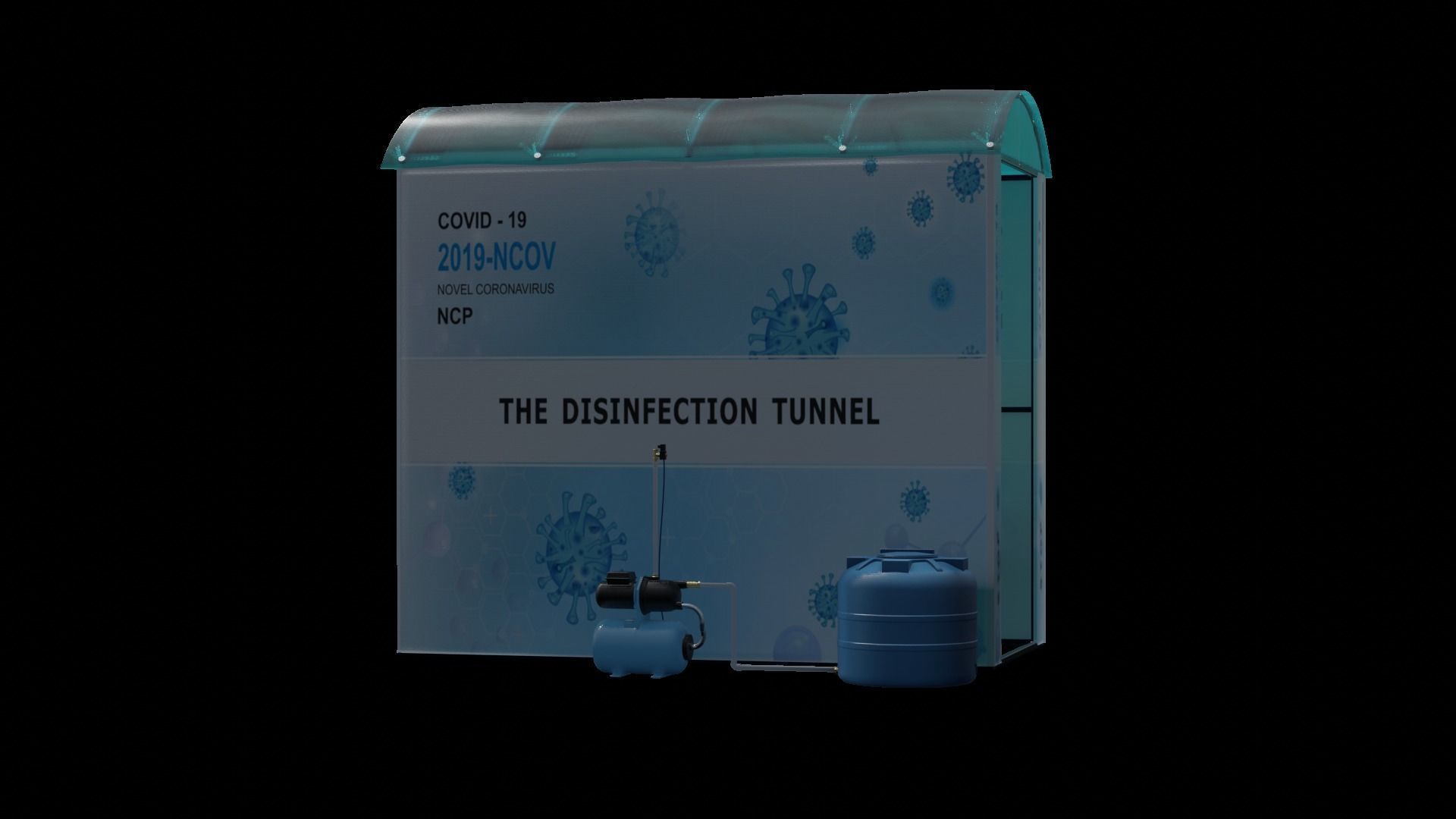 Disinfection tunnel 3D model_7