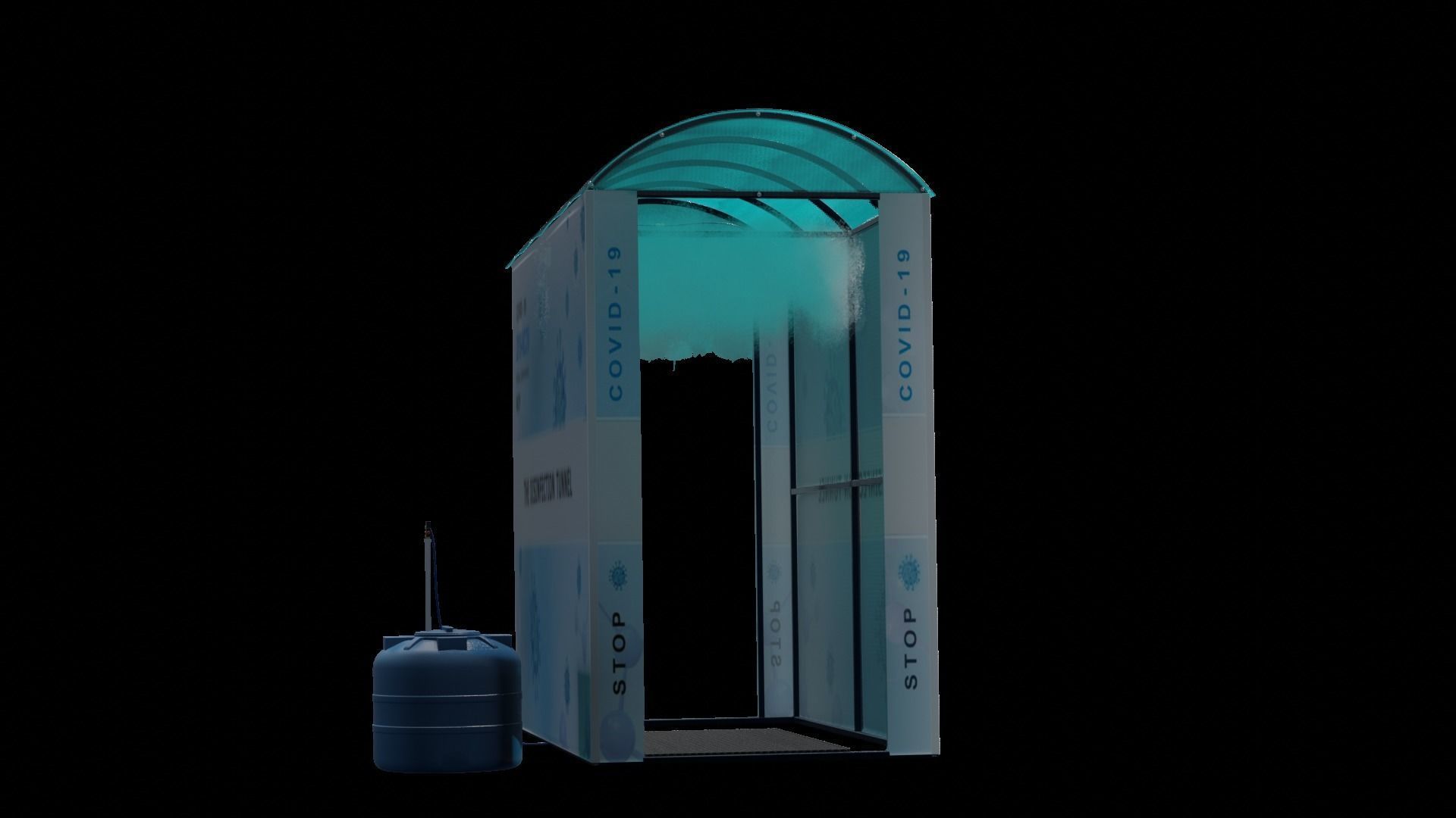 Disinfection tunnel 3D model_23