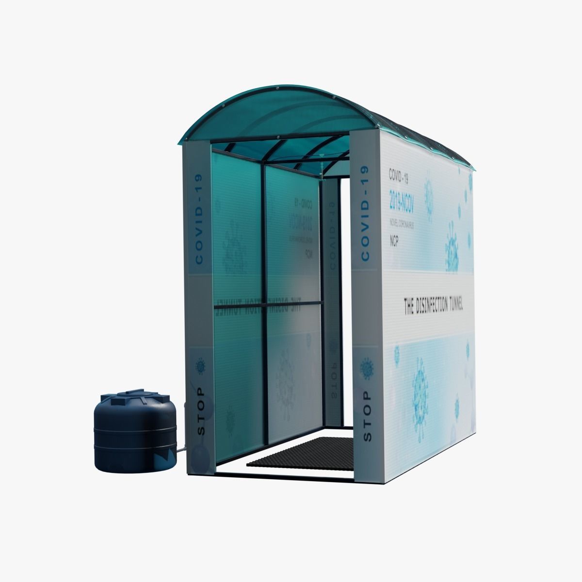 Disinfection tunnel 3D model_0