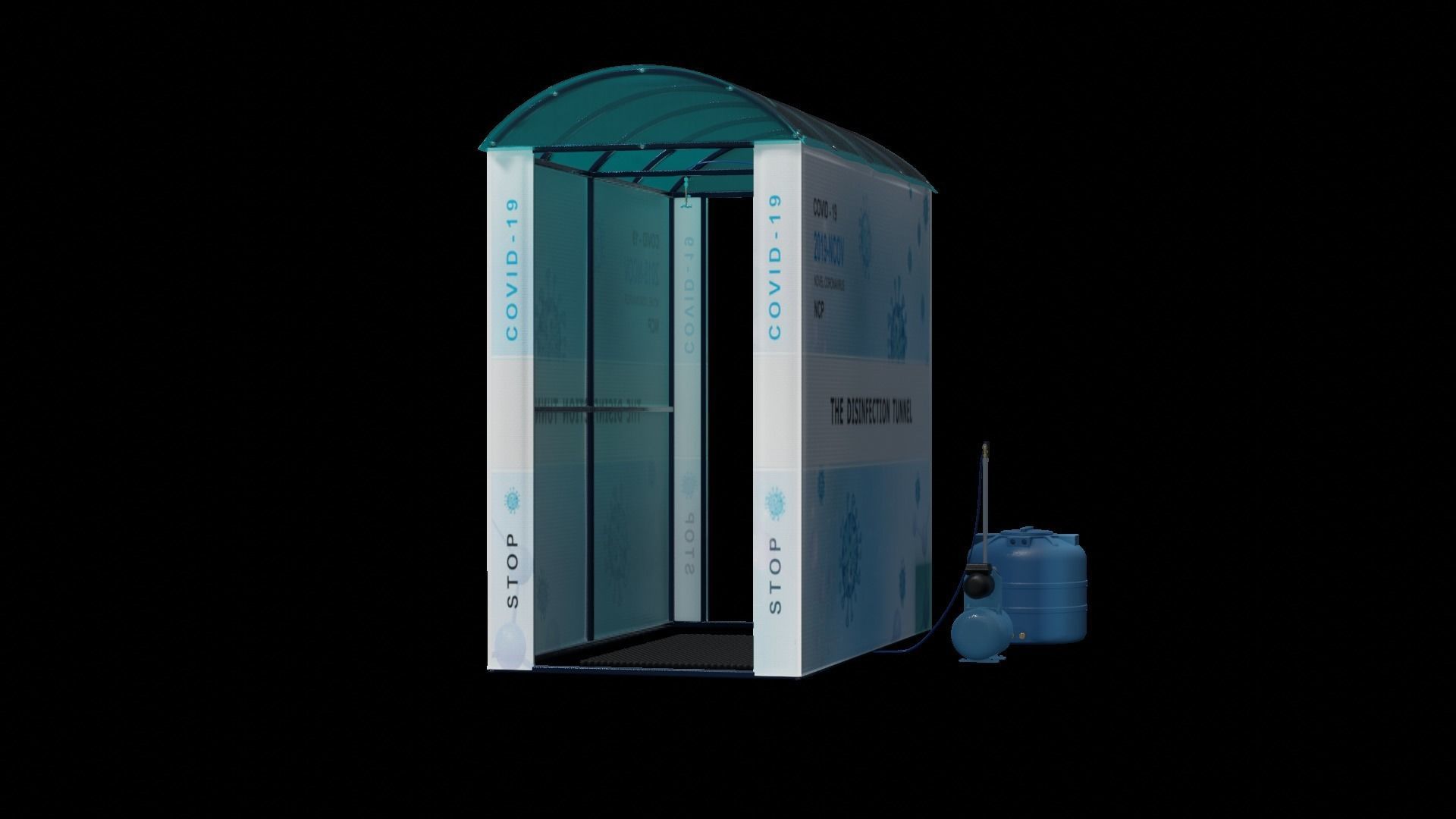 Disinfection tunnel 3D model_12
