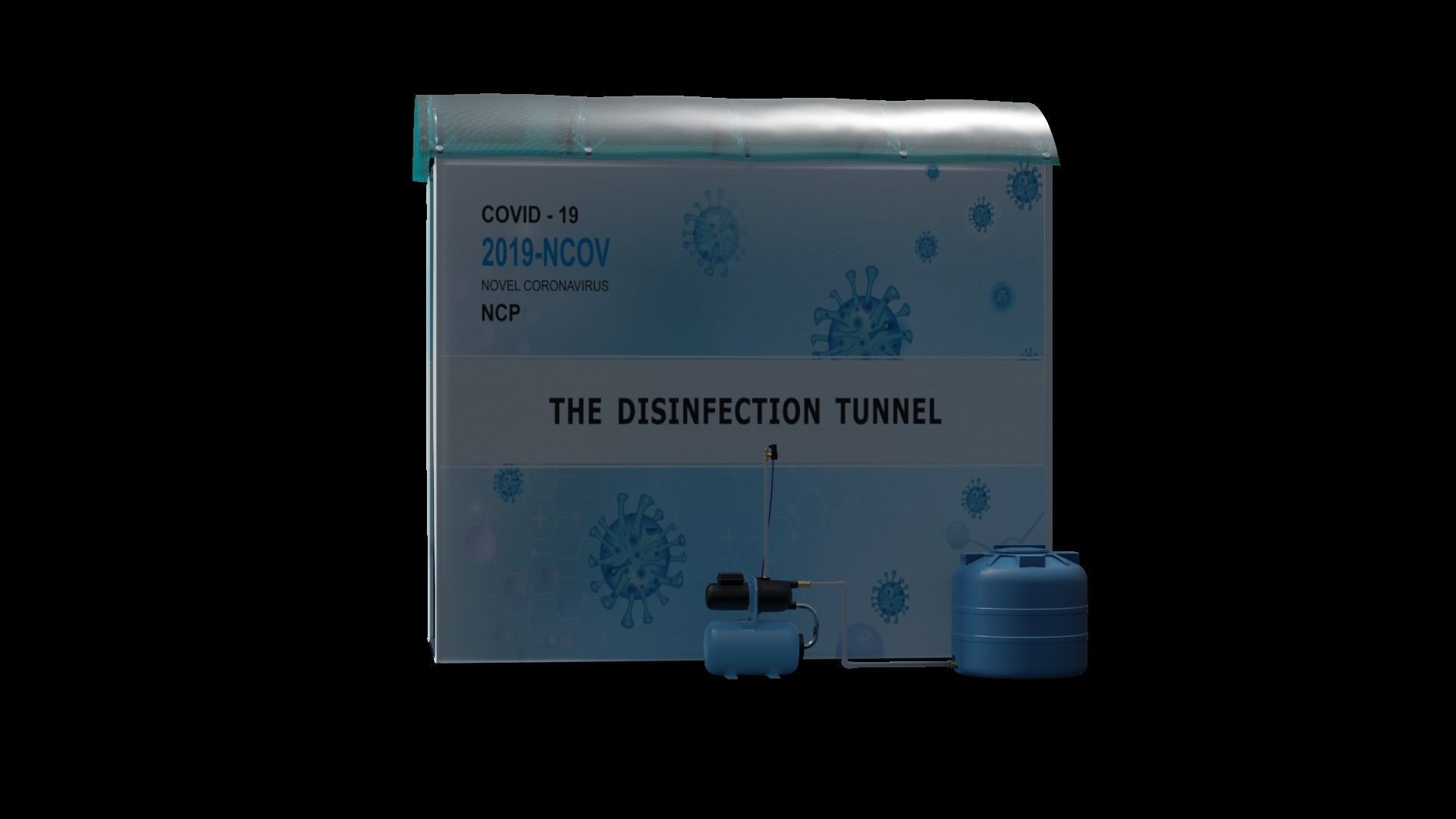 Disinfection tunnel 3D model_10