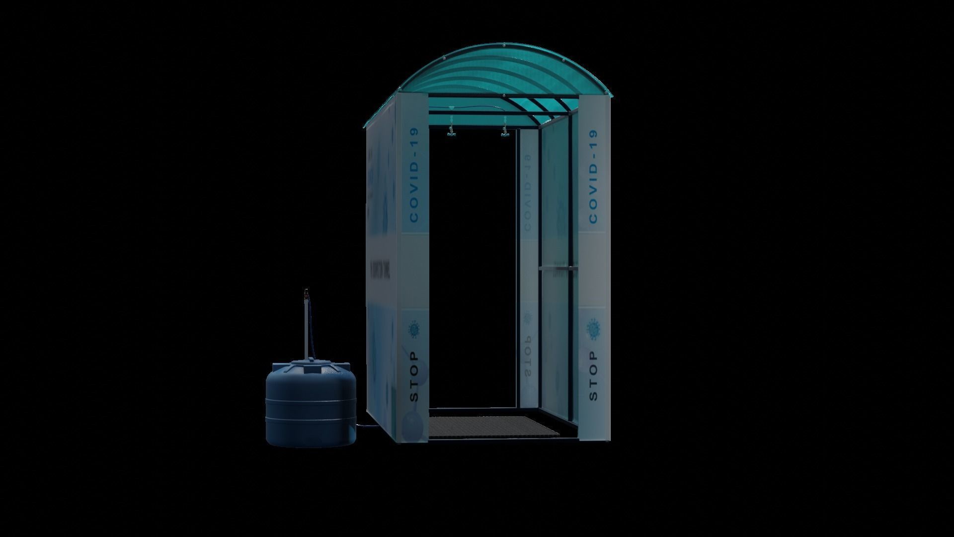 Disinfection tunnel 3D model_6