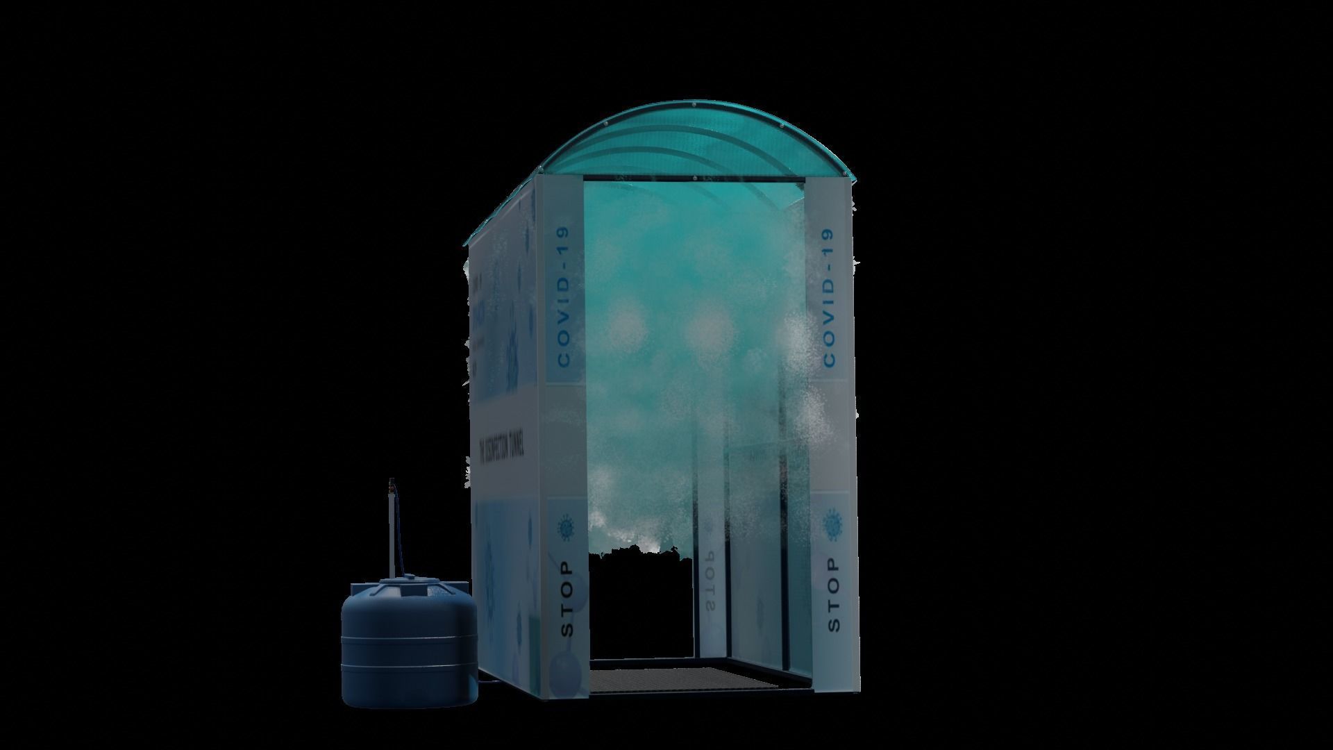 Disinfection tunnel 3D model_22
