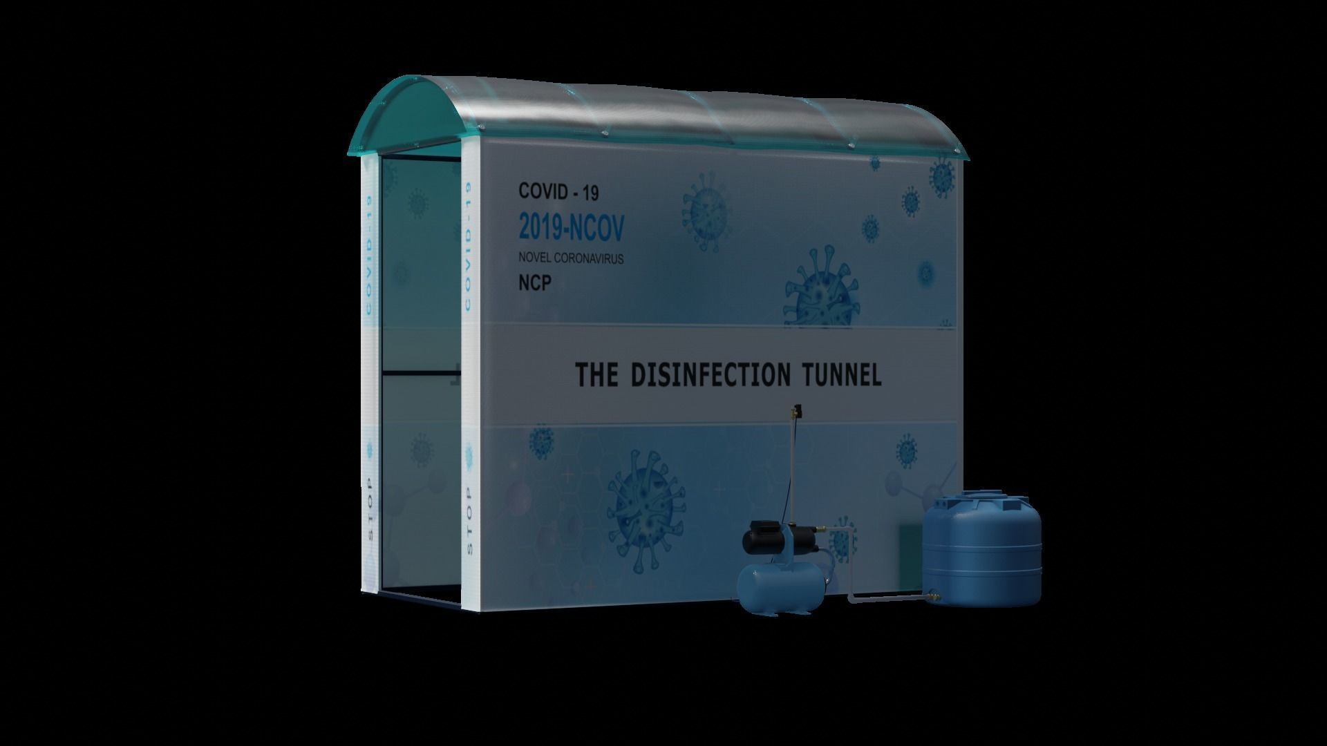 Disinfection tunnel 3D model_11